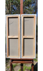 Arrière toiles peinture châssis bois signature artiste tableau contemporain