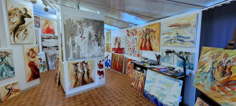 Exposition de tableaux contemporains Sylvie Adaoust dans son atelier galerie à Signes Var portes ouvertes Pâques 2026