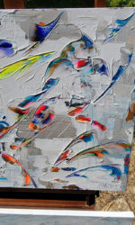 Tableau de lyrisme abstrait « La Danse des Courants » peinture contemporaine de Sylvie Adaoust