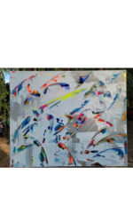 Tableau de lyrisme abstrait « La Danse des Courants » peinture contemporaine de Sylvie Adaoust réalisée au couteau et au pinceau